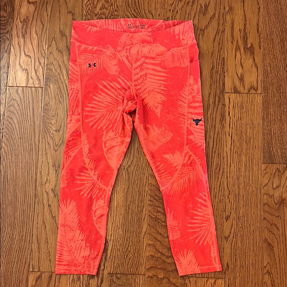 Under Armour Orange Leggings Cropped Athletic Wear